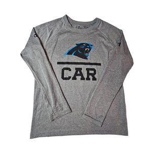 Carolina Panther Under Armour NFL Combine Long Sleeve Shirt Gray Youth Medium
